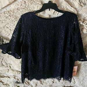 Nanette by Nanette Lepore Medium dark blue blouse.